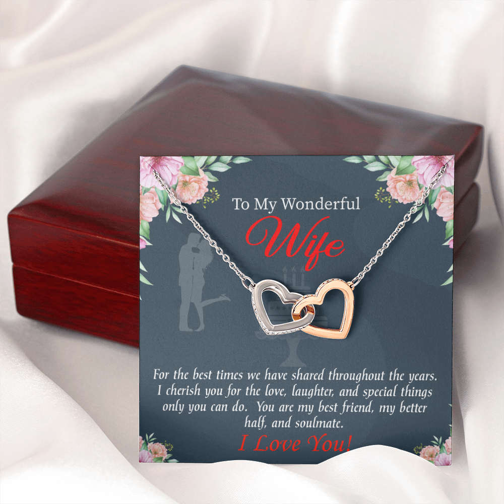 To My Wife Birthday Message You Are Cherished Inseparable Necklace-Express Your Love Gifts