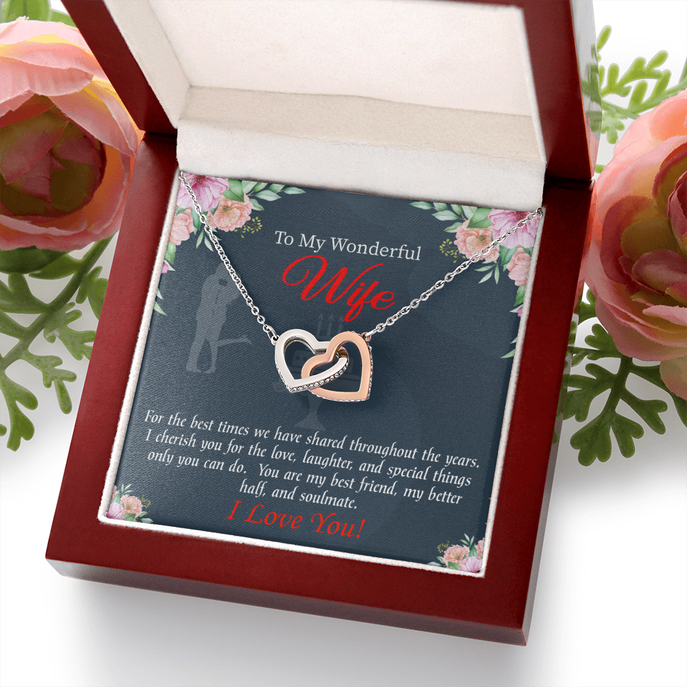 To My Wife Birthday Message You Are Cherished Inseparable Necklace-Express Your Love Gifts