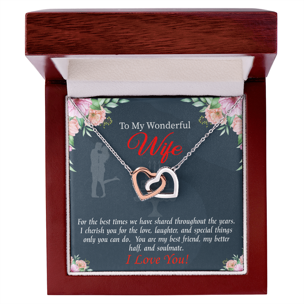 To My Wife Birthday Message You Are Cherished Inseparable Necklace-Express Your Love Gifts