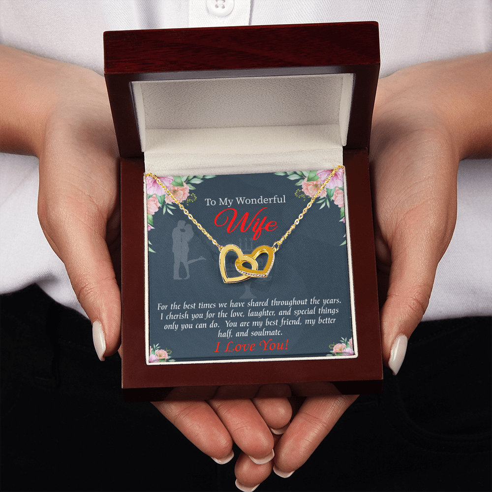 To My Wife Birthday Message You Are Cherished Inseparable Necklace-Express Your Love Gifts