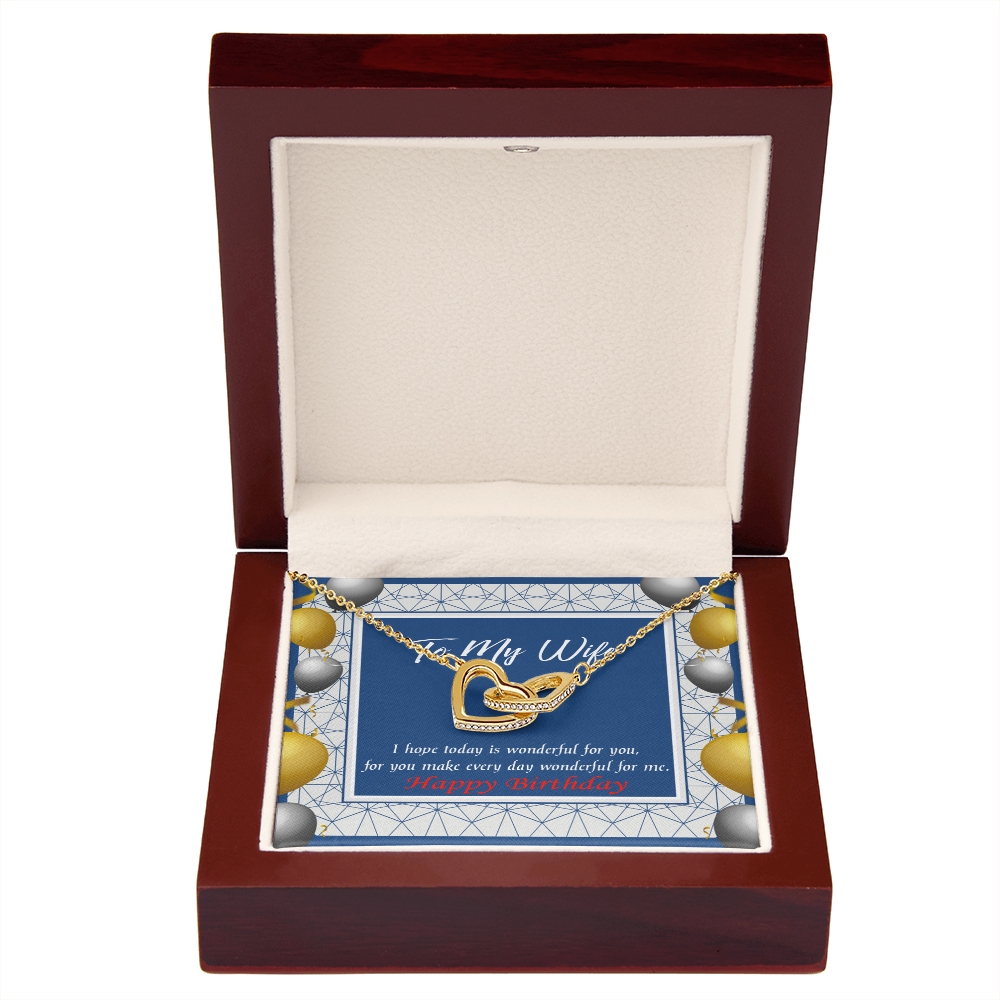 To My Wife Birthday Message You are Wonderful Inseparable Necklace-Express Your Love Gifts