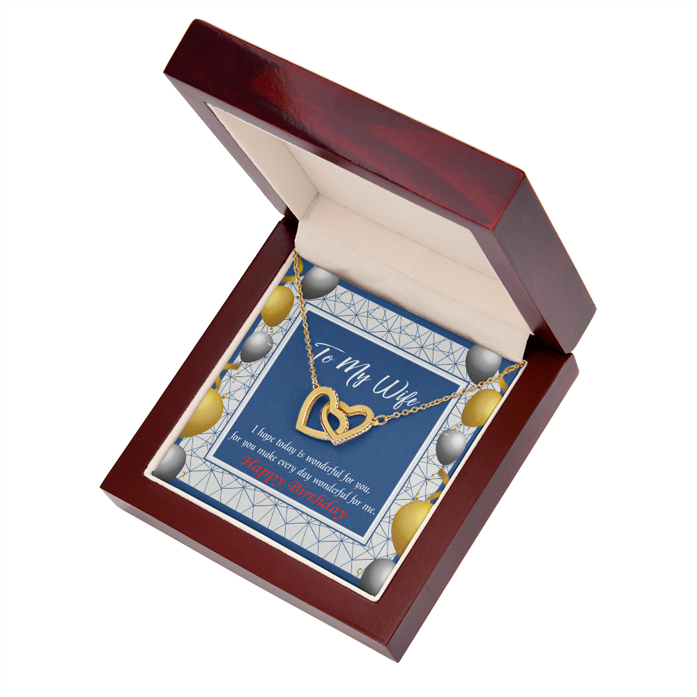 To My Wife Birthday Message You are Wonderful Inseparable Necklace-Express Your Love Gifts