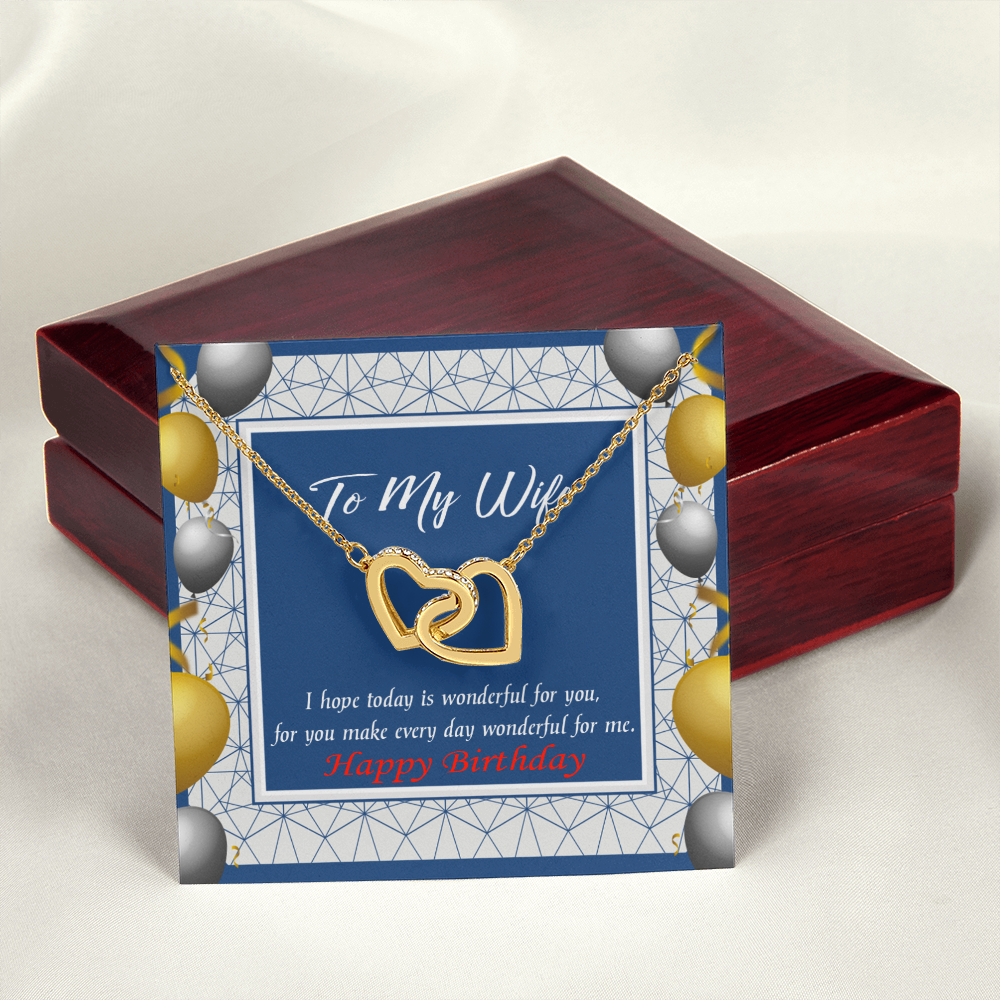 To My Wife Birthday Message You are Wonderful Inseparable Necklace-Express Your Love Gifts