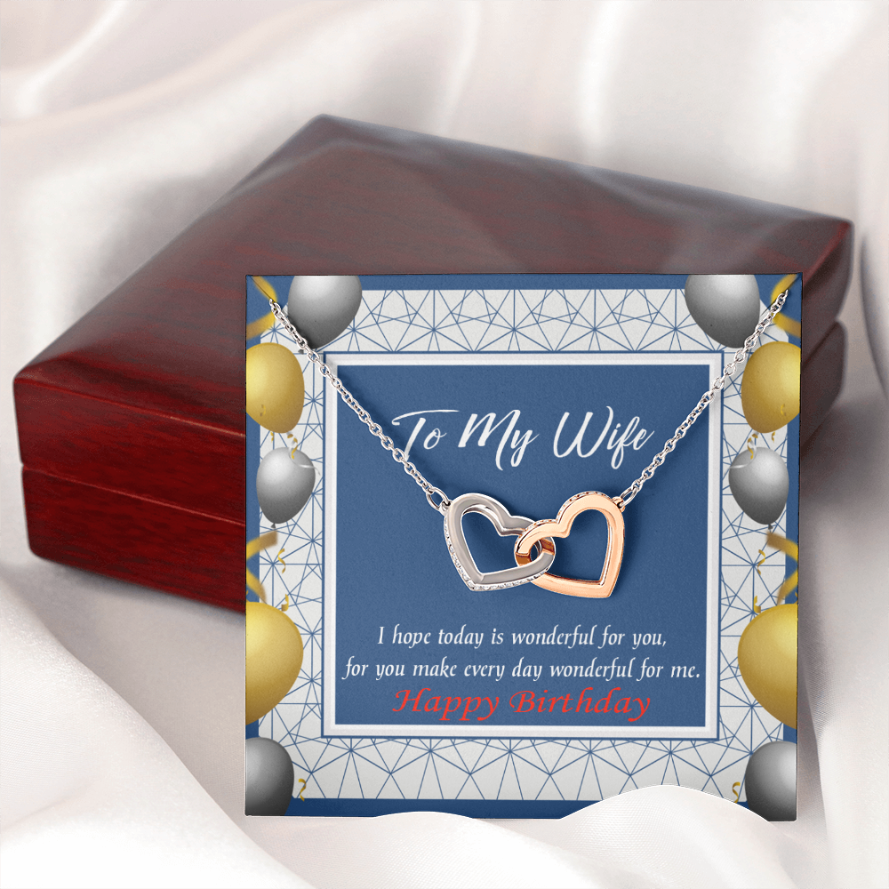 To My Wife Birthday Message You are Wonderful Inseparable Necklace-Express Your Love Gifts