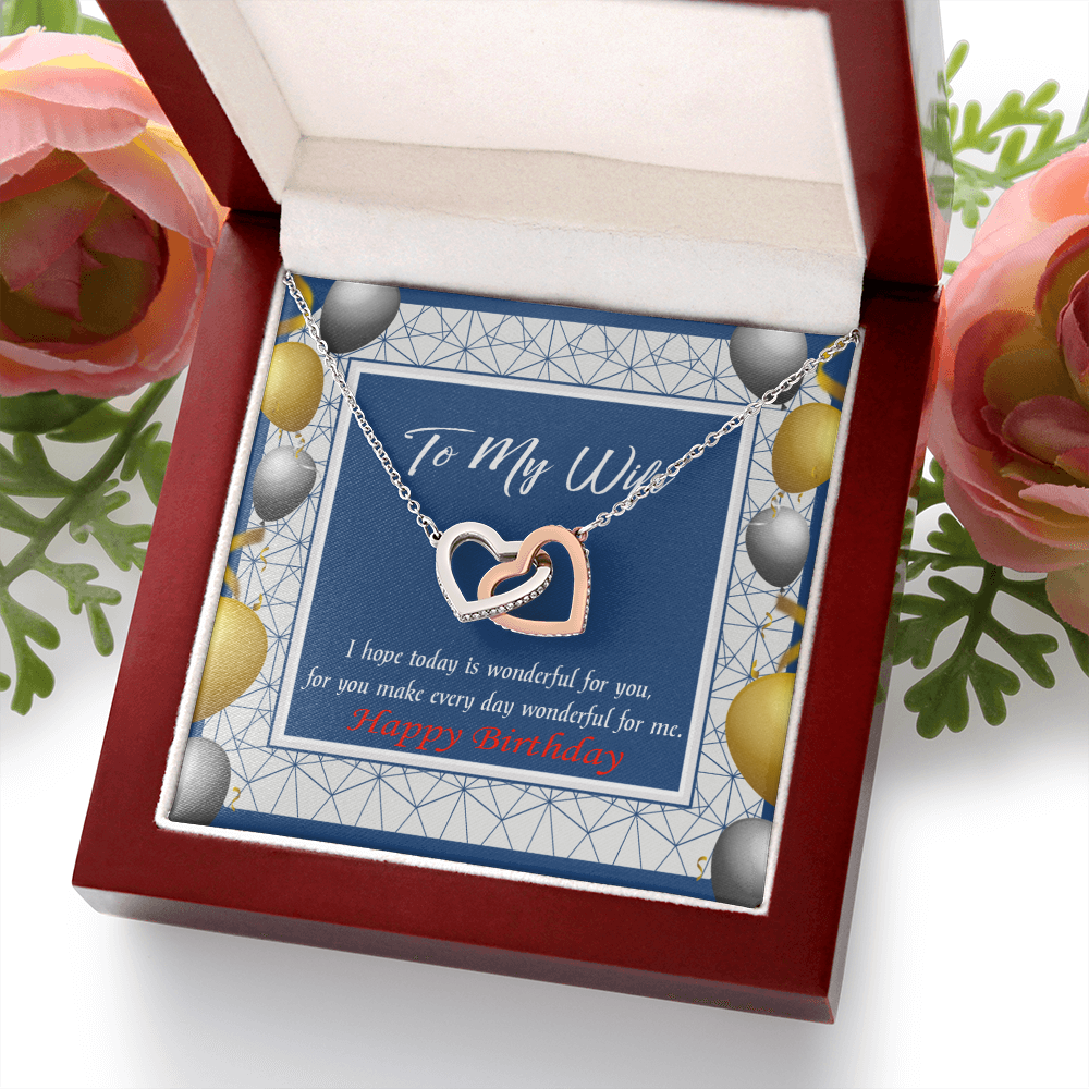 To My Wife Birthday Message You are Wonderful Inseparable Necklace-Express Your Love Gifts