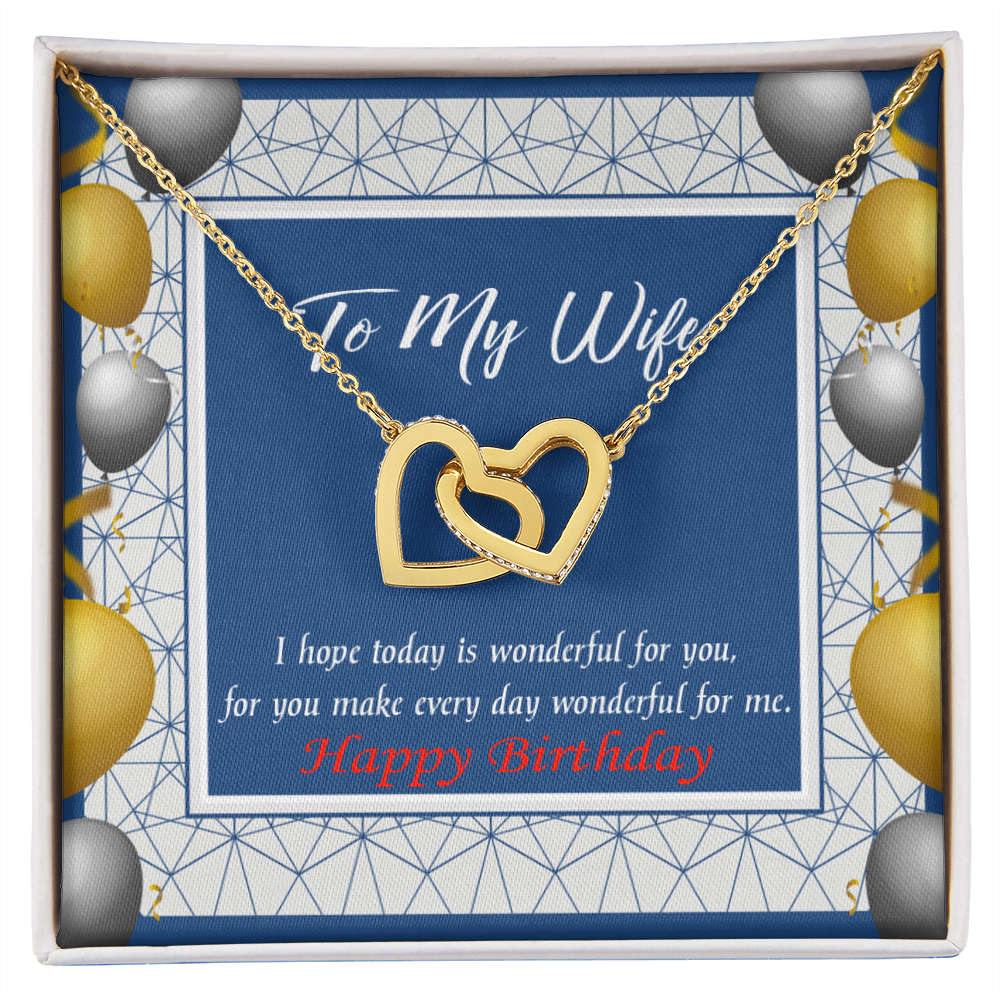 To My Wife Birthday Message You are Wonderful Inseparable Necklace-Express Your Love Gifts
