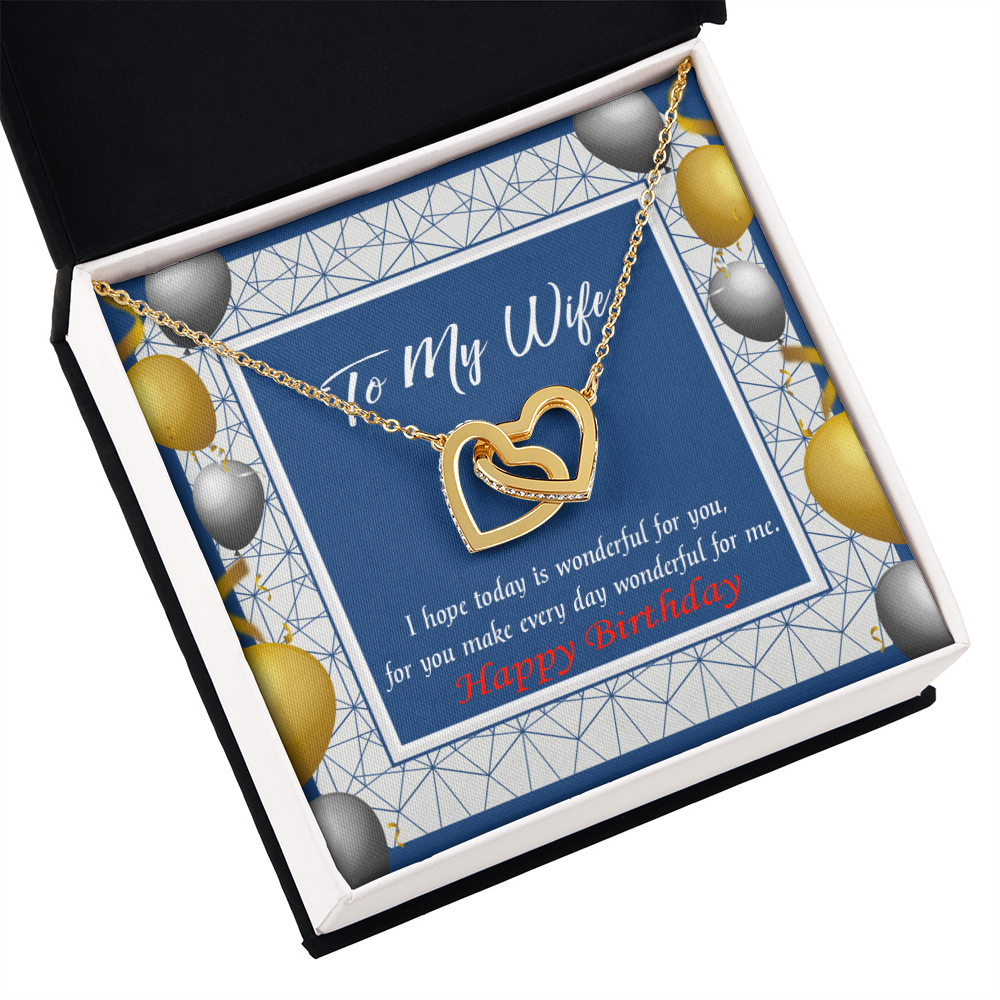 To My Wife Birthday Message You are Wonderful Inseparable Necklace-Express Your Love Gifts