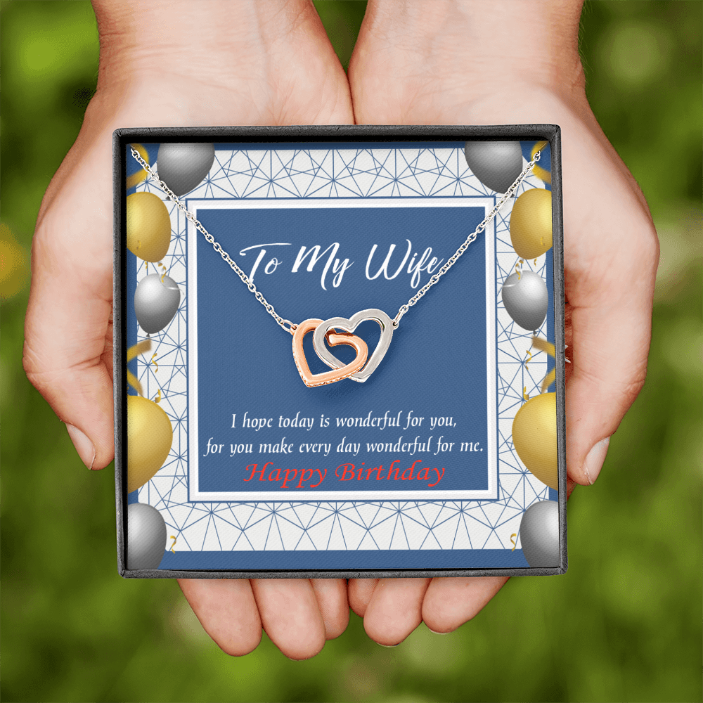 To My Wife Birthday Message You are Wonderful Inseparable Necklace-Express Your Love Gifts