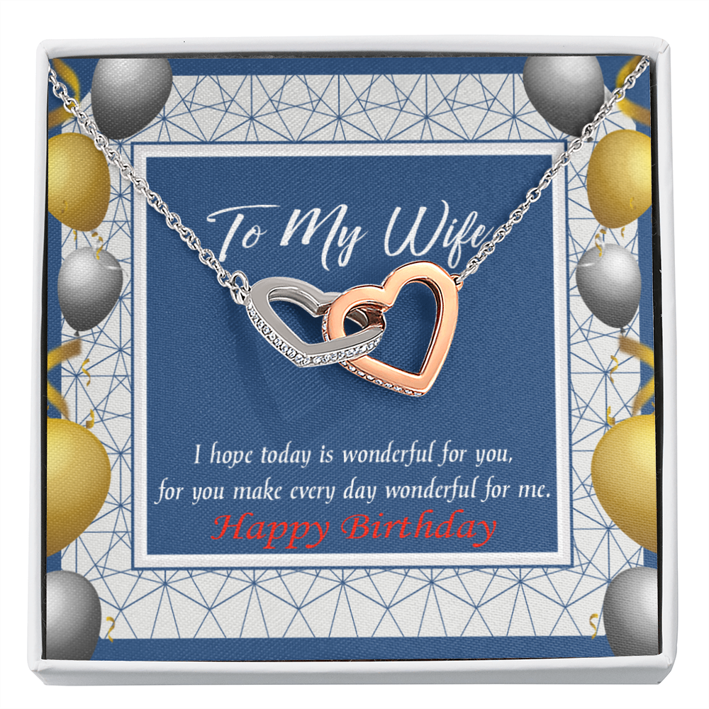 To My Wife Birthday Message You are Wonderful Inseparable Necklace-Express Your Love Gifts