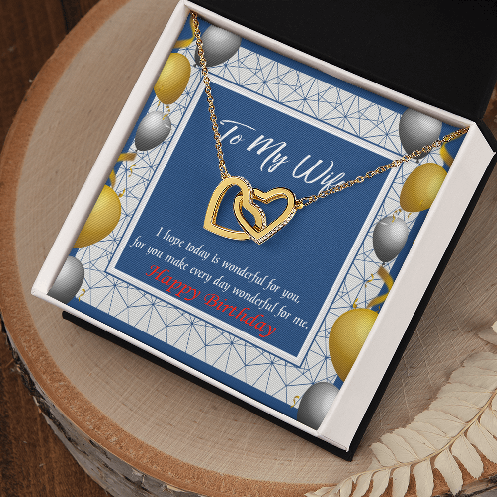 To My Wife Birthday Message You are Wonderful Inseparable Necklace-Express Your Love Gifts