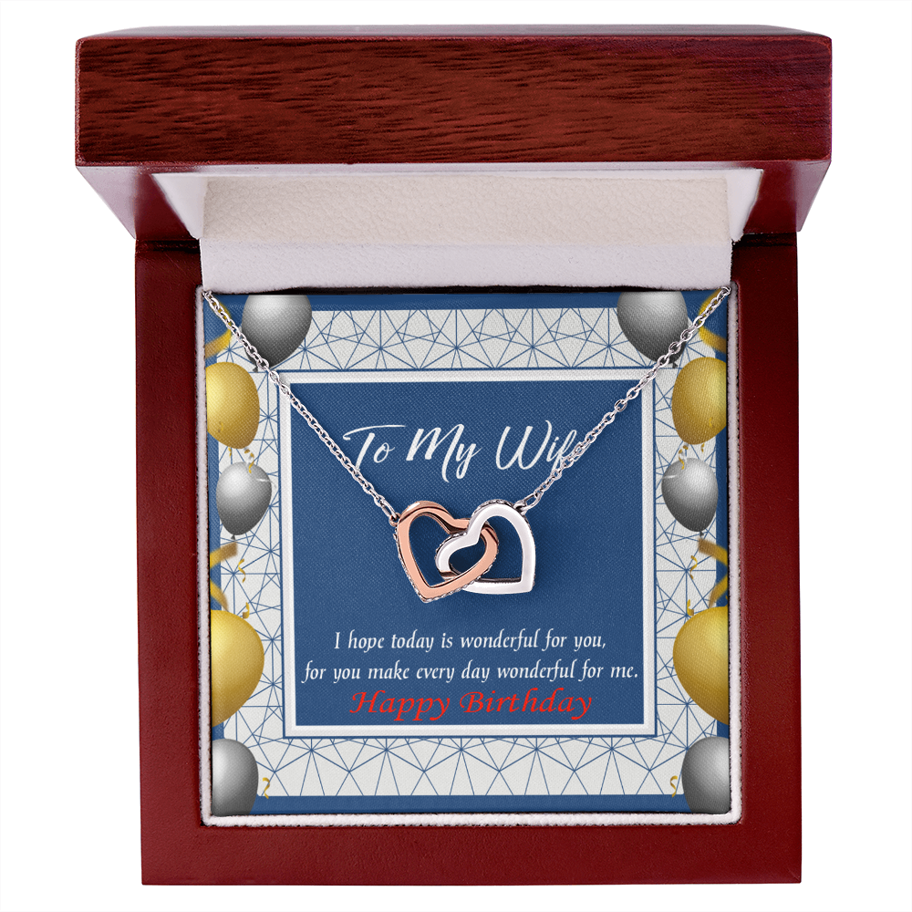 To My Wife Birthday Message You are Wonderful Inseparable Necklace-Express Your Love Gifts