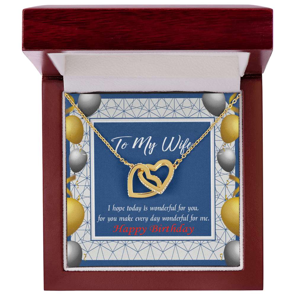 To My Wife Birthday Message You are Wonderful Inseparable Necklace-Express Your Love Gifts