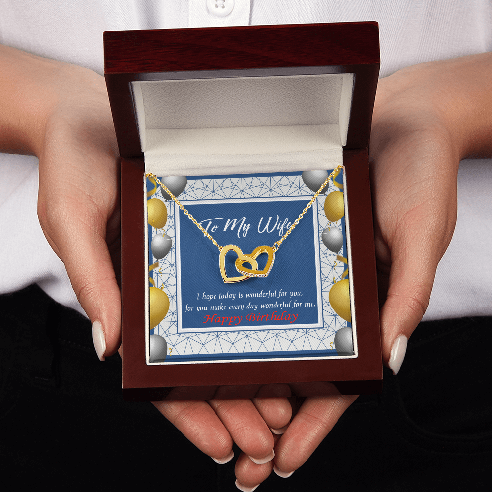 To My Wife Birthday Message You are Wonderful Inseparable Necklace-Express Your Love Gifts