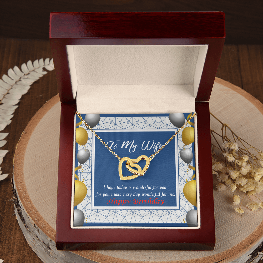 To My Wife Birthday Message You are Wonderful Inseparable Necklace-Express Your Love Gifts