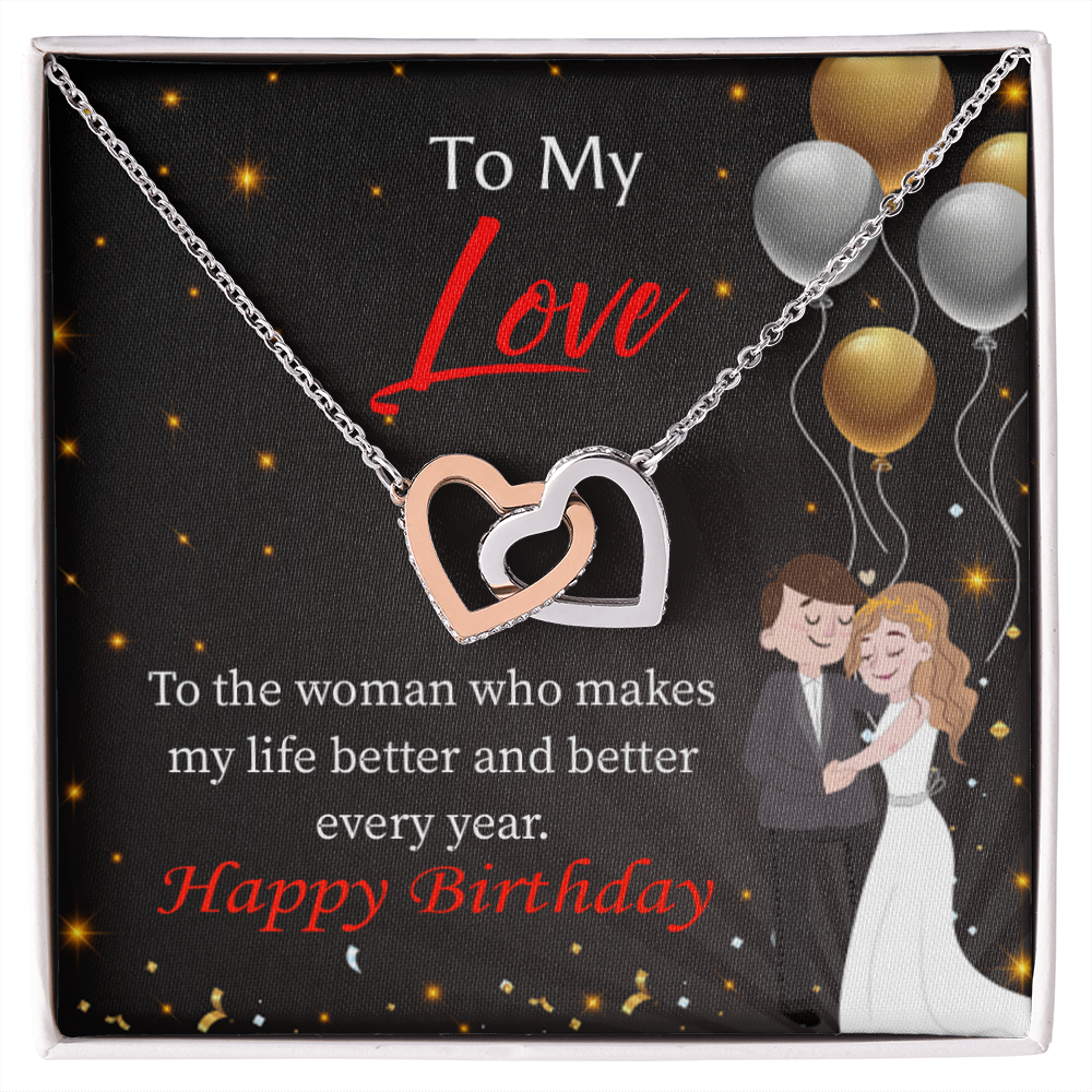 To My Wife Birthday Message You Make me Better Inseparable Necklace-Express Your Love Gifts