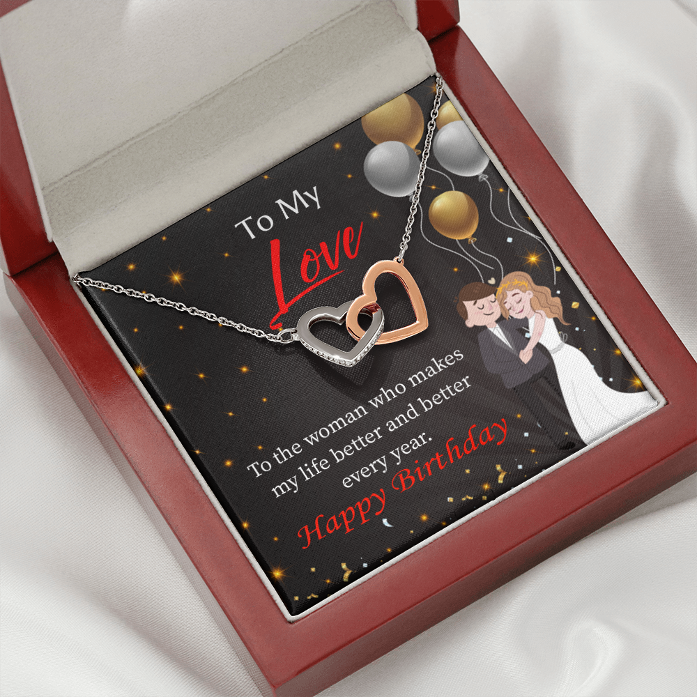 To My Wife Birthday Message You Make me Better Inseparable Necklace-Express Your Love Gifts