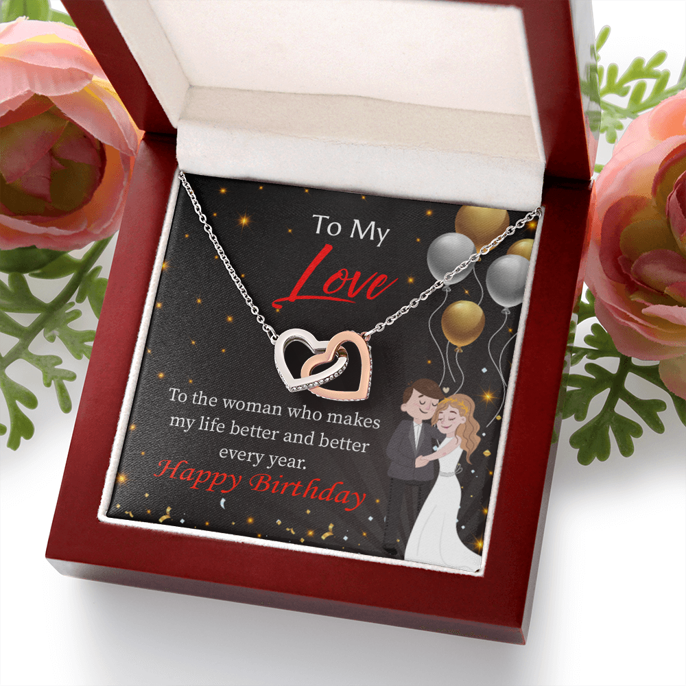 To My Wife Birthday Message You Make me Better Inseparable Necklace-Express Your Love Gifts