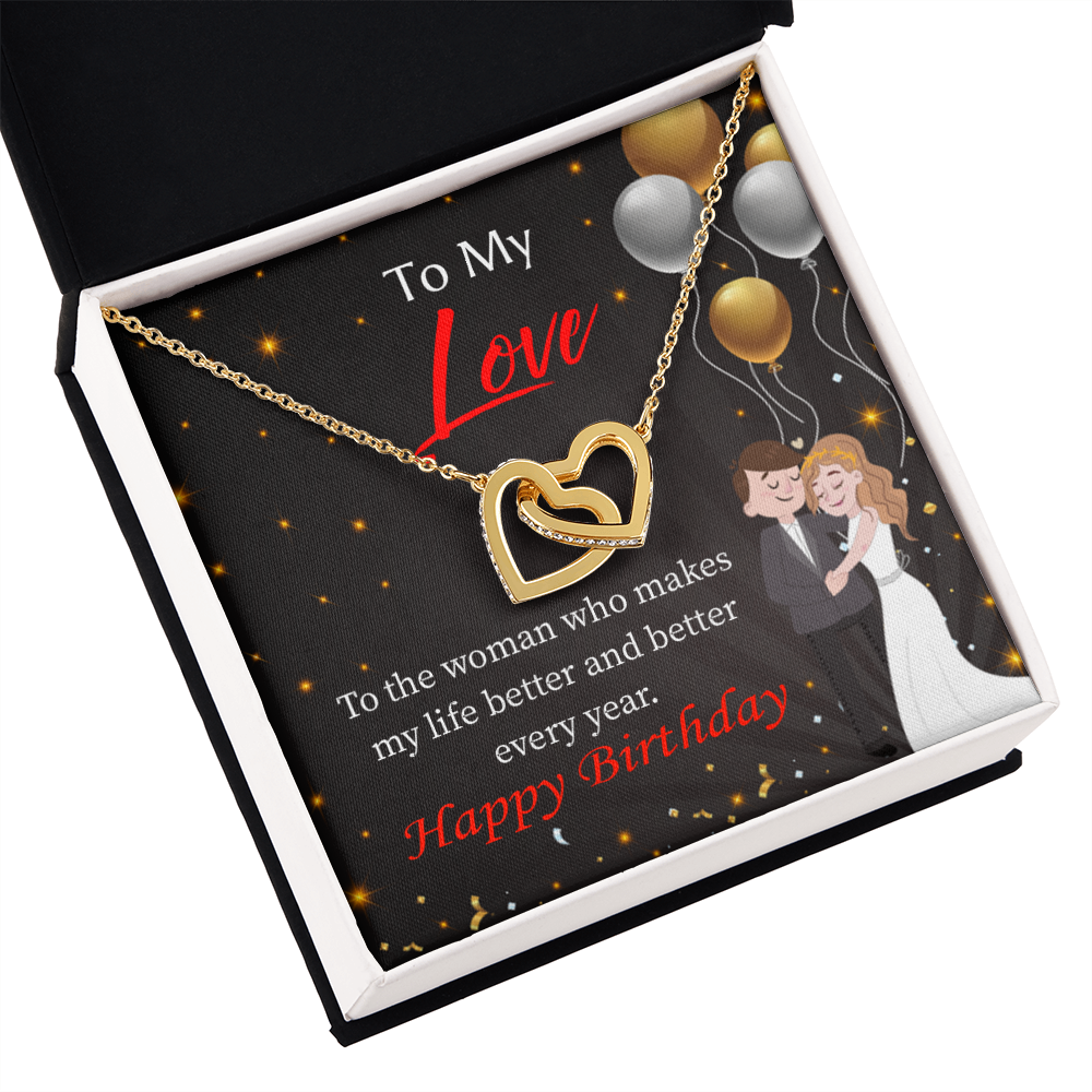 To My Wife Birthday Message You Make me Better Inseparable Necklace-Express Your Love Gifts