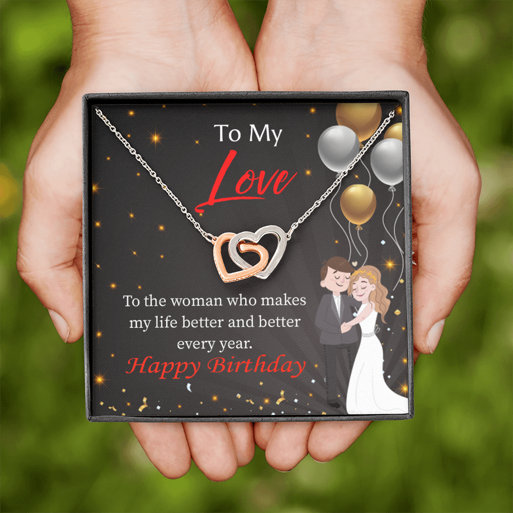 To My Wife Birthday Message You Make me Better Inseparable Necklace-Express Your Love Gifts