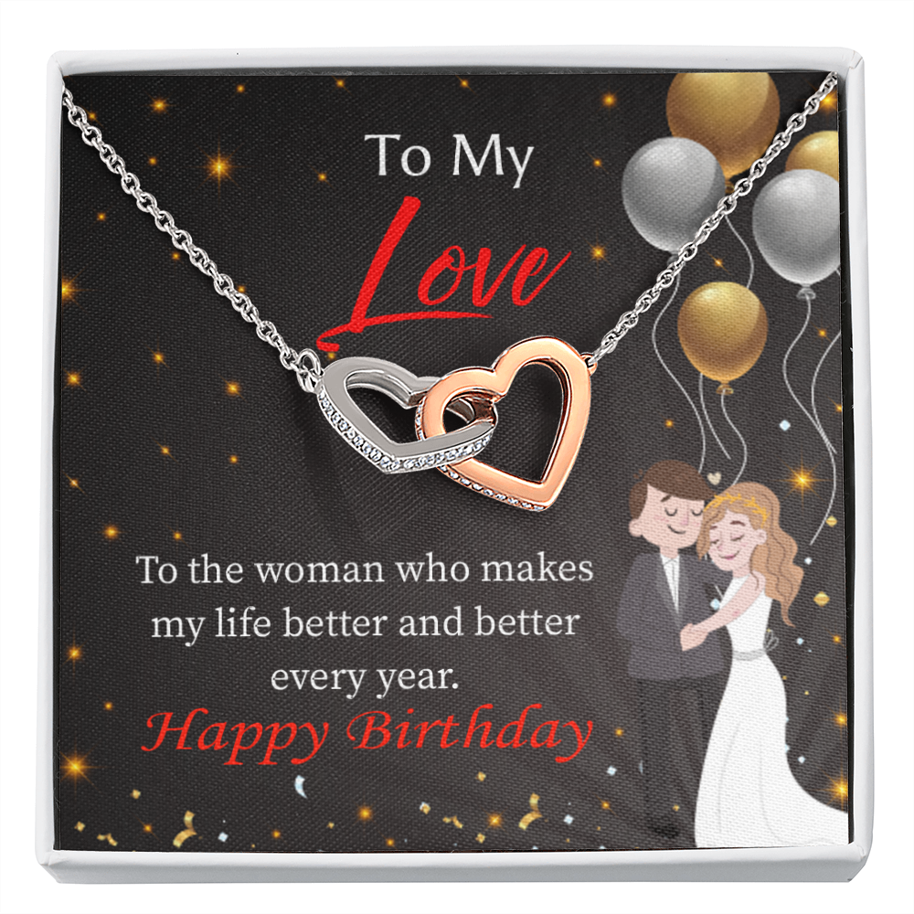 To My Wife Birthday Message You Make me Better Inseparable Necklace-Express Your Love Gifts