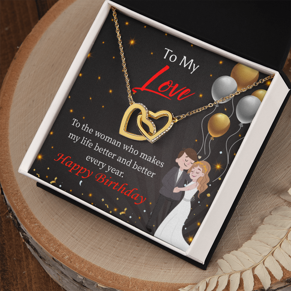 To My Wife Birthday Message You Make me Better Inseparable Necklace-Express Your Love Gifts