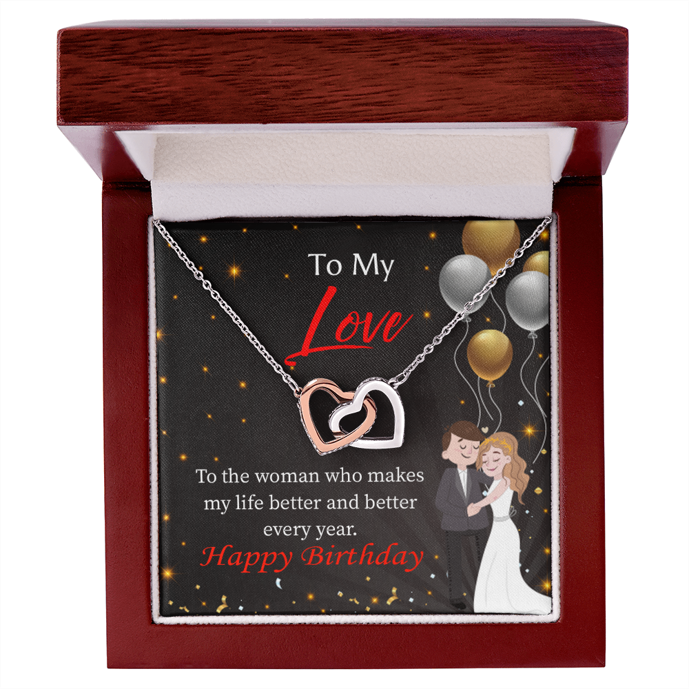 To My Wife Birthday Message You Make me Better Inseparable Necklace-Express Your Love Gifts