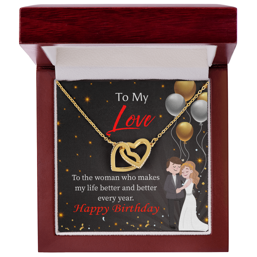To My Wife Birthday Message You Make me Better Inseparable Necklace-Express Your Love Gifts