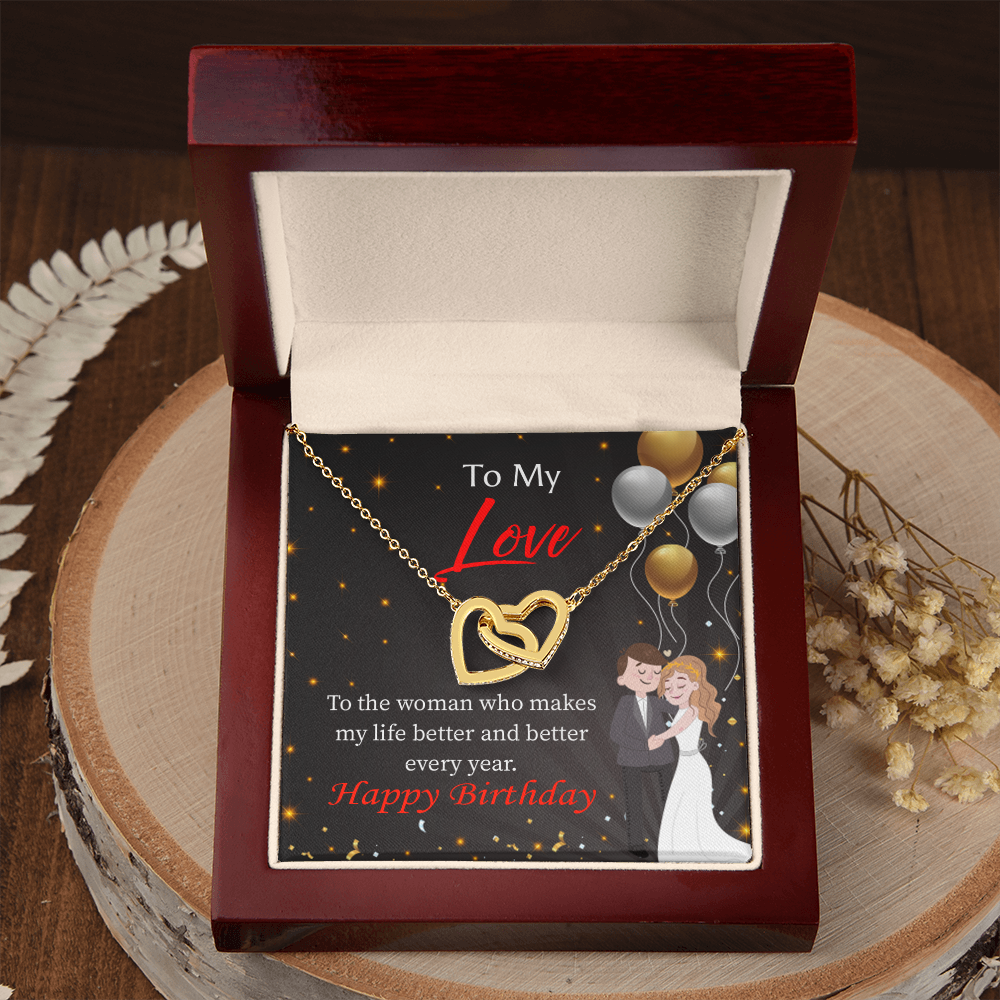 To My Wife Birthday Message You Make me Better Inseparable Necklace-Express Your Love Gifts