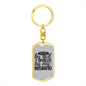 To My Wife Blessed By God Spoiled By Husband Keychain Stainless Steel or 18k Gold Dog Tag Keyring-Express Your Love Gifts