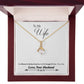 To My Wife Blessed the Broken Road Alluring Ribbon Necklace Message Card-Express Your Love Gifts