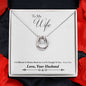 To My Wife Blessed the Broken Road Lucky Horseshoe Necklace Message Card 14k w CZ Crystals-Express Your Love Gifts