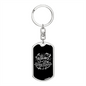 To My Wife Camping Partners For Life Plain Black Keychain Stainless Steel or 18k Gold Dog Tag Keyring-Express Your Love Gifts
