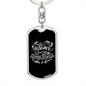 To My Wife Camping Partners For Life Plain Black Keychain Stainless Steel or 18k Gold Dog Tag Keyring-Express Your Love Gifts