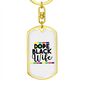 To My Wife Dope Black Wife Keychain Stainless Steel or 18k Gold Dog Tag Keyring-Express Your Love Gifts