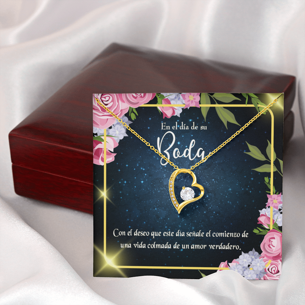 To My Wife En el día de su Boda Forever Necklace w Message Card-Express Your Love Gifts