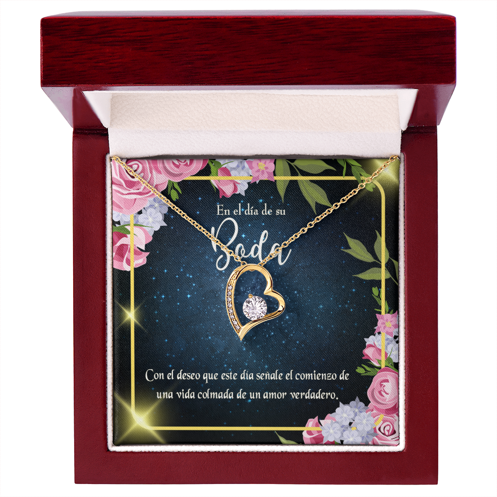 To My Wife En el día de su Boda Forever Necklace w Message Card-Express Your Love Gifts