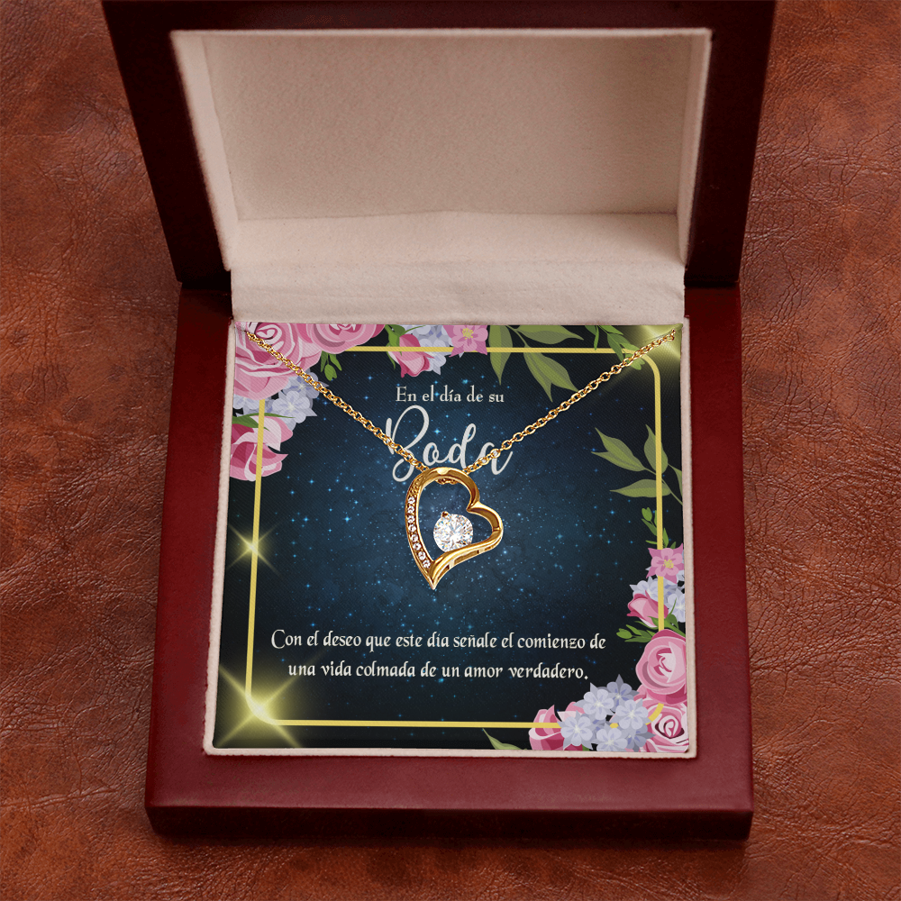 To My Wife En el día de su Boda Forever Necklace w Message Card-Express Your Love Gifts