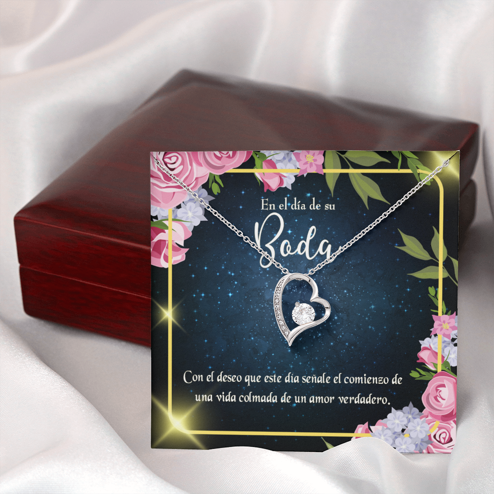 To My Wife En el día de su Boda Forever Necklace w Message Card-Express Your Love Gifts
