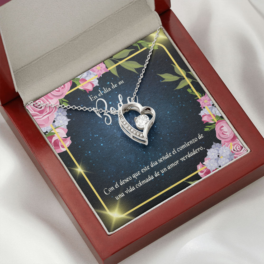 To My Wife En el día de su Boda Forever Necklace w Message Card-Express Your Love Gifts