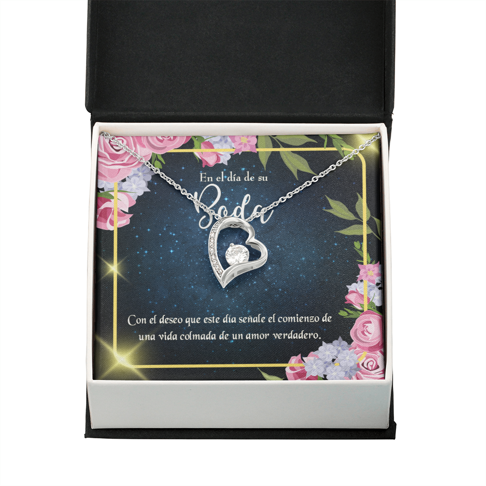To My Wife En el día de su Boda Forever Necklace w Message Card-Express Your Love Gifts