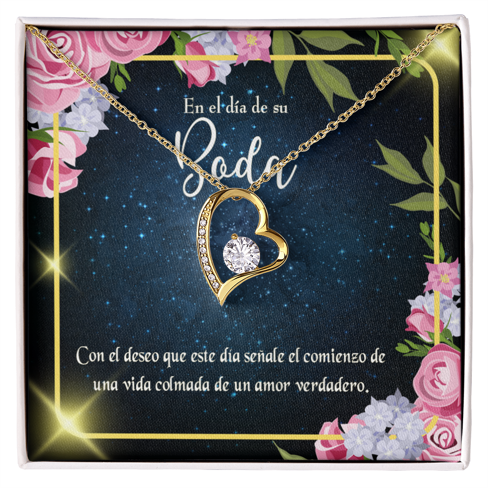 To My Wife En el día de su Boda Forever Necklace w Message Card-Express Your Love Gifts