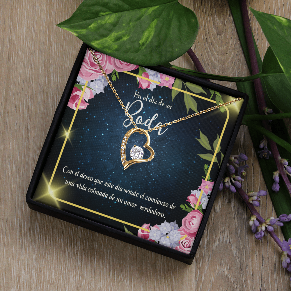 To My Wife En el día de su Boda Forever Necklace w Message Card-Express Your Love Gifts