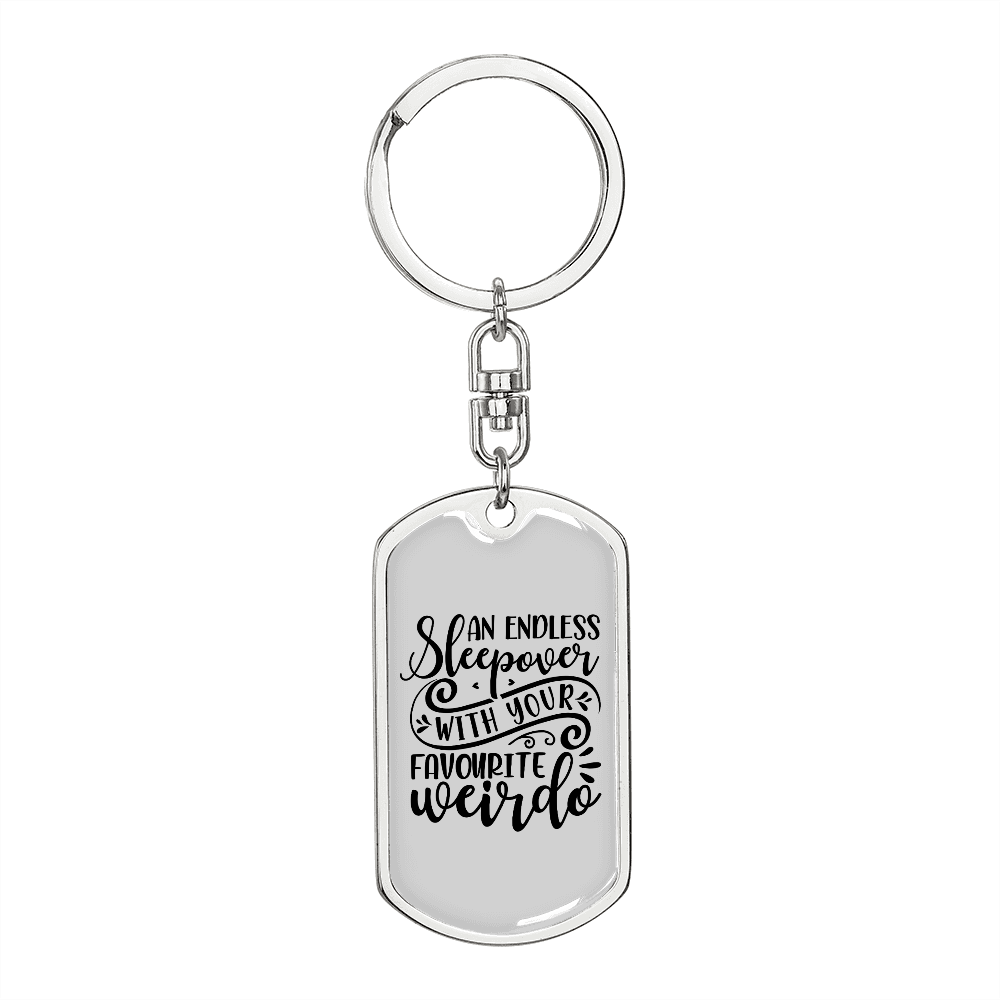 To My Wife Endless Sleepover Keychain Stainless Steel or 18k Gold Dog Tag Keyring-Express Your Love Gifts