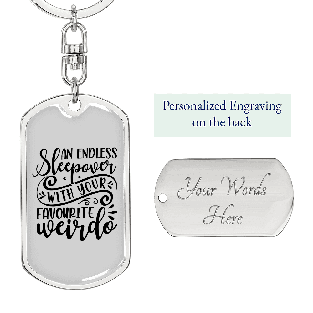 To My Wife Endless Sleepover Keychain Stainless Steel or 18k Gold Dog Tag Keyring-Express Your Love Gifts