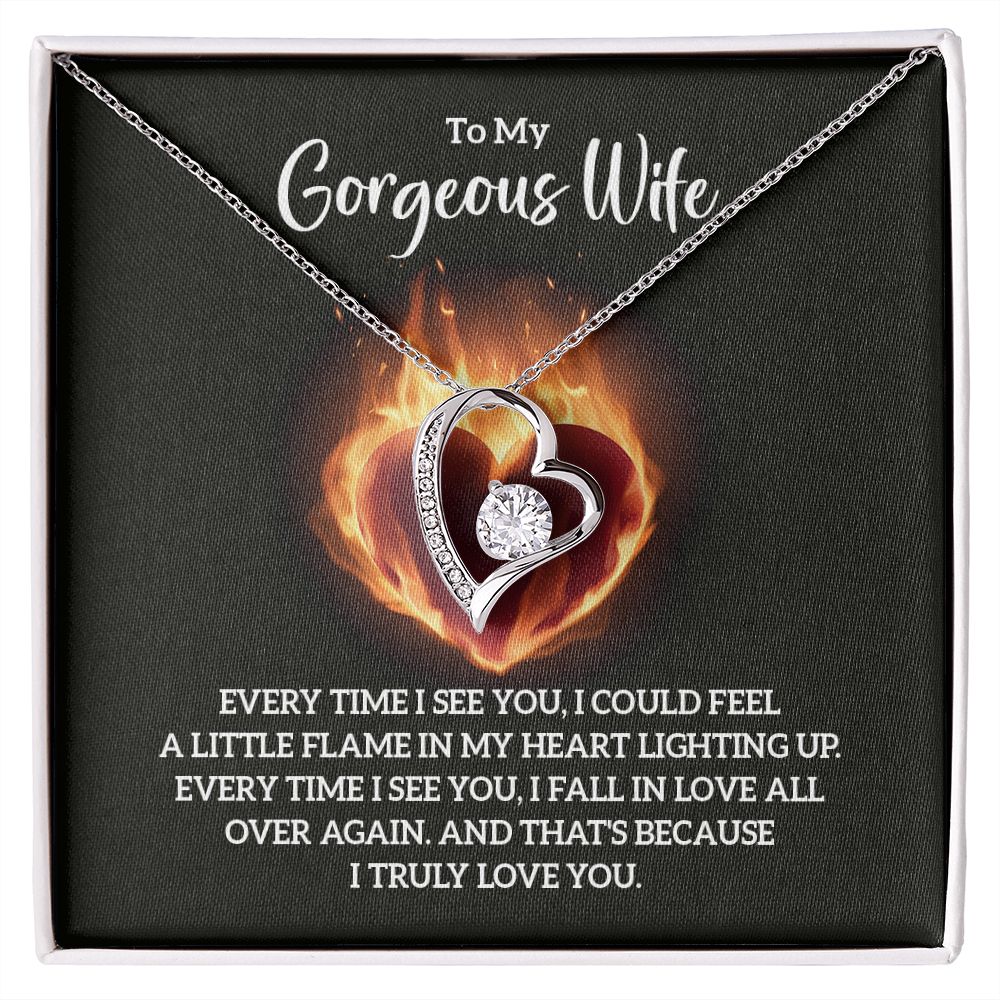 To My Wife Every Time I See You Forever Necklace w Message Card-Express Your Love Gifts