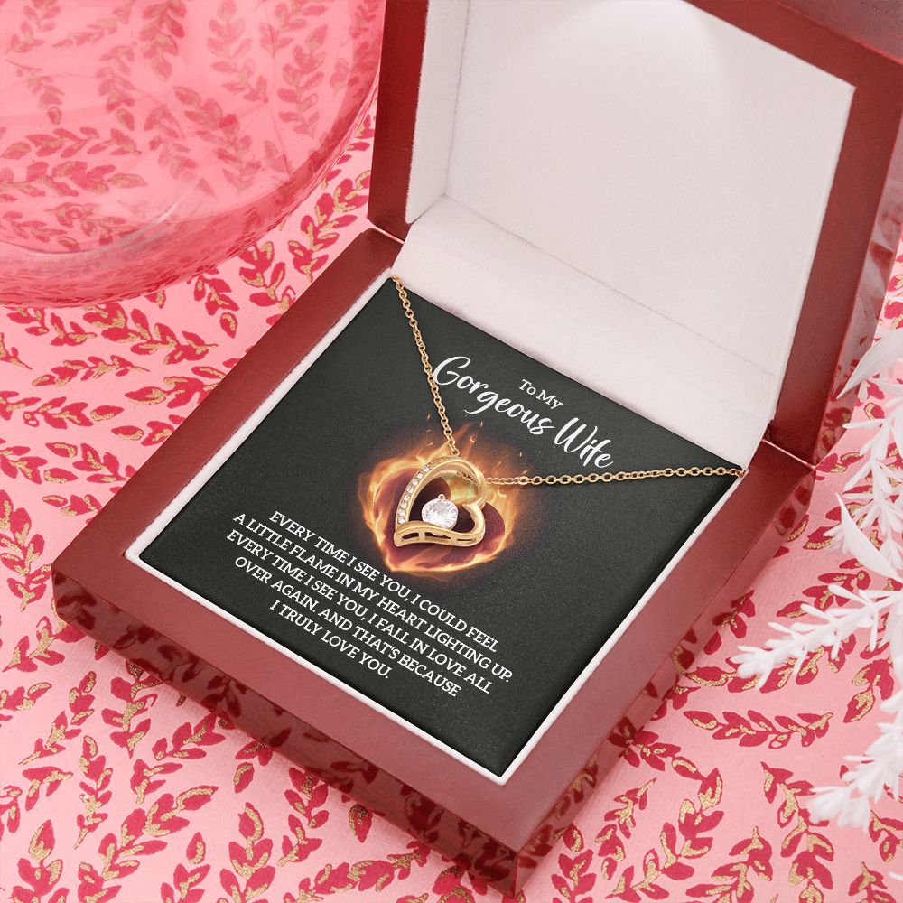 To My Wife Every Time I See You Forever Necklace w Message Card-Express Your Love Gifts
