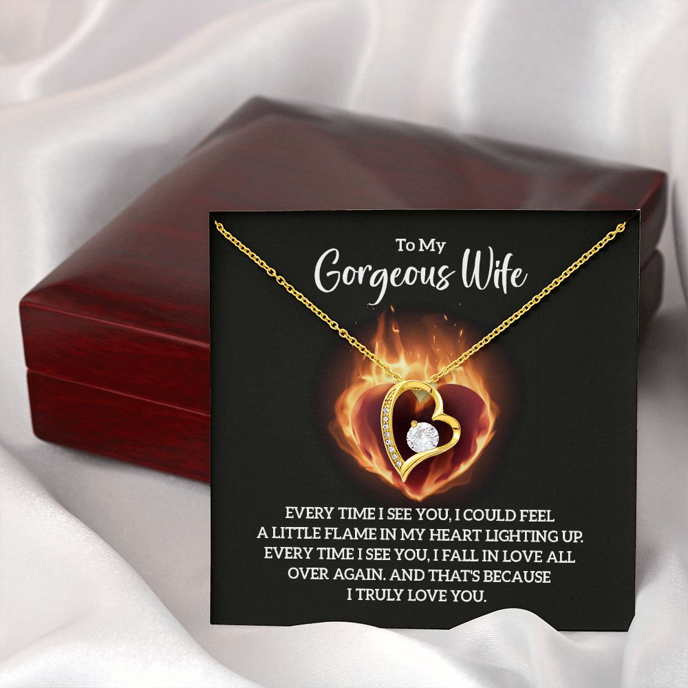 To My Wife Every Time I See You Forever Necklace w Message Card-Express Your Love Gifts