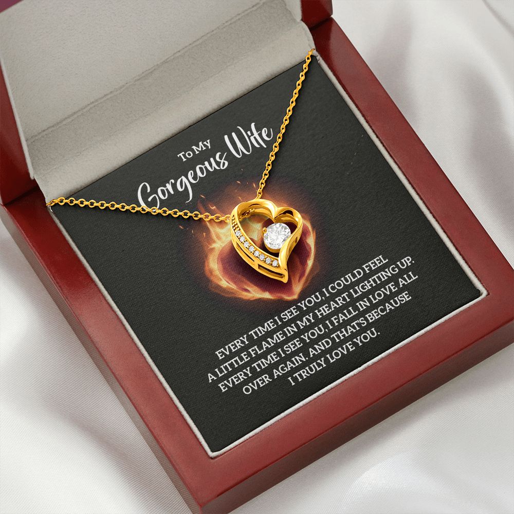 To My Wife Every Time I See You Forever Necklace w Message Card-Express Your Love Gifts