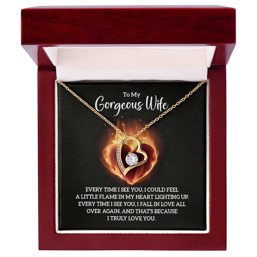 To My Wife Every Time I See You Forever Necklace w Message Card-Express Your Love Gifts