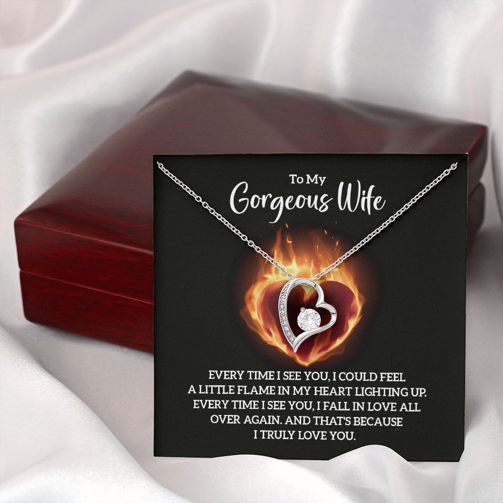 To My Wife Every Time I See You Forever Necklace w Message Card-Express Your Love Gifts